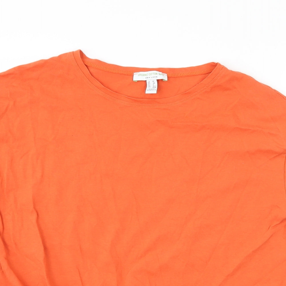 New Look Womens Orange   Basic T-Shirt Size 10  - Tie Front