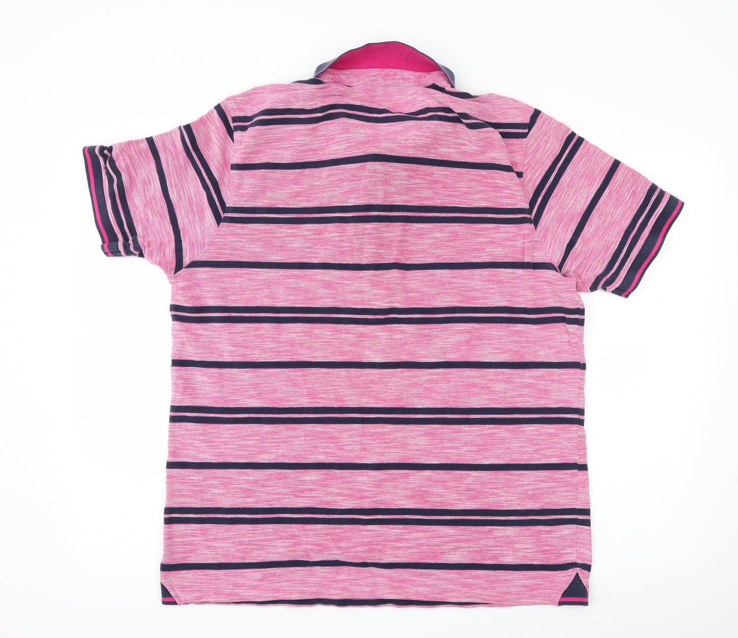 Blue Harbour Mens Pink Striped   Polo Size L