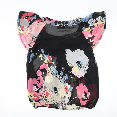 NEXT Womens Black Floral  Basic Blouse Size 12
