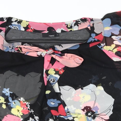 NEXT Womens Black Floral  Basic Blouse Size 12