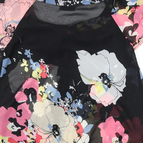 NEXT Womens Black Floral  Basic Blouse Size 12