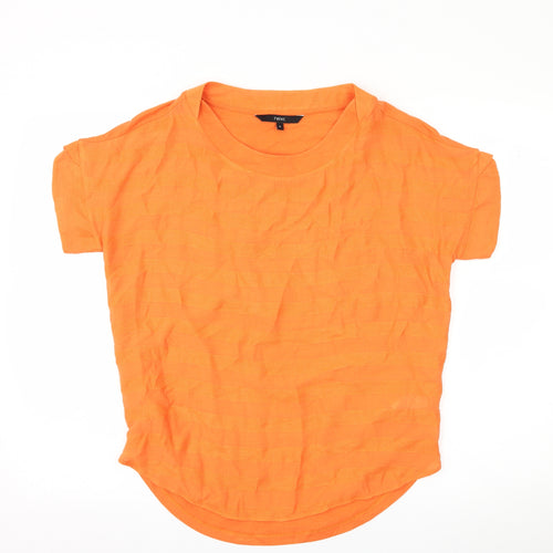 NEXT Womens Orange Striped  Basic T-Shirt Size 8