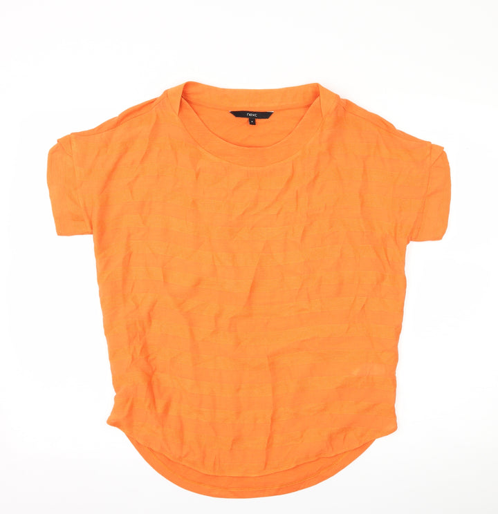 NEXT Womens Orange Striped  Basic T-Shirt Size 8