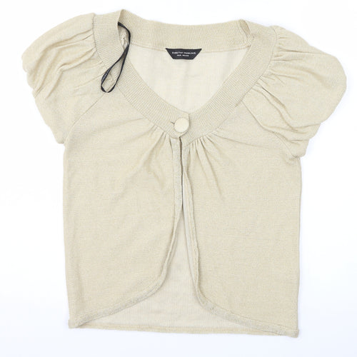 Dorothy Perkins Womens Gold   Cardigan Jumper Size 12
