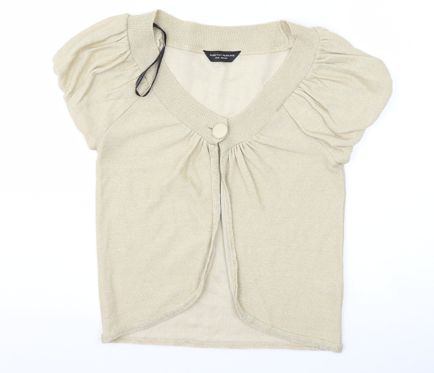 Dorothy Perkins Womens Gold   Cardigan Jumper Size 12