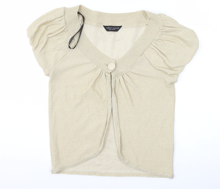 Dorothy Perkins Womens Gold   Cardigan Jumper Size 12