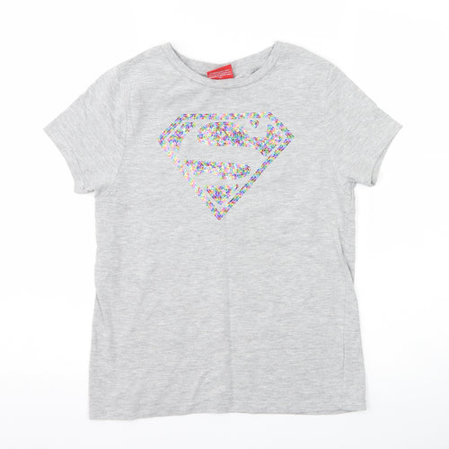 Primark Womens Grey   Basic T-Shirt Size 8  - superman