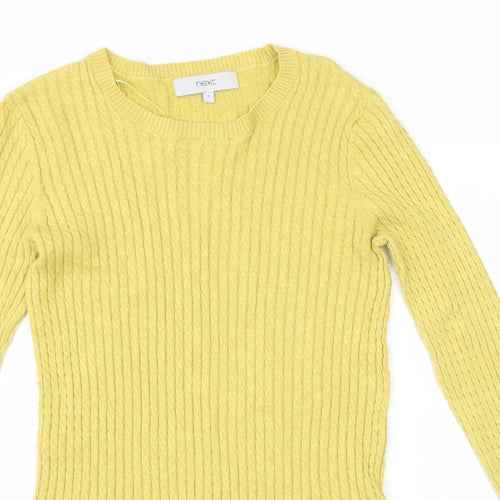 NEXT Womens Yellow Floral  Pullover Jumper Size 8