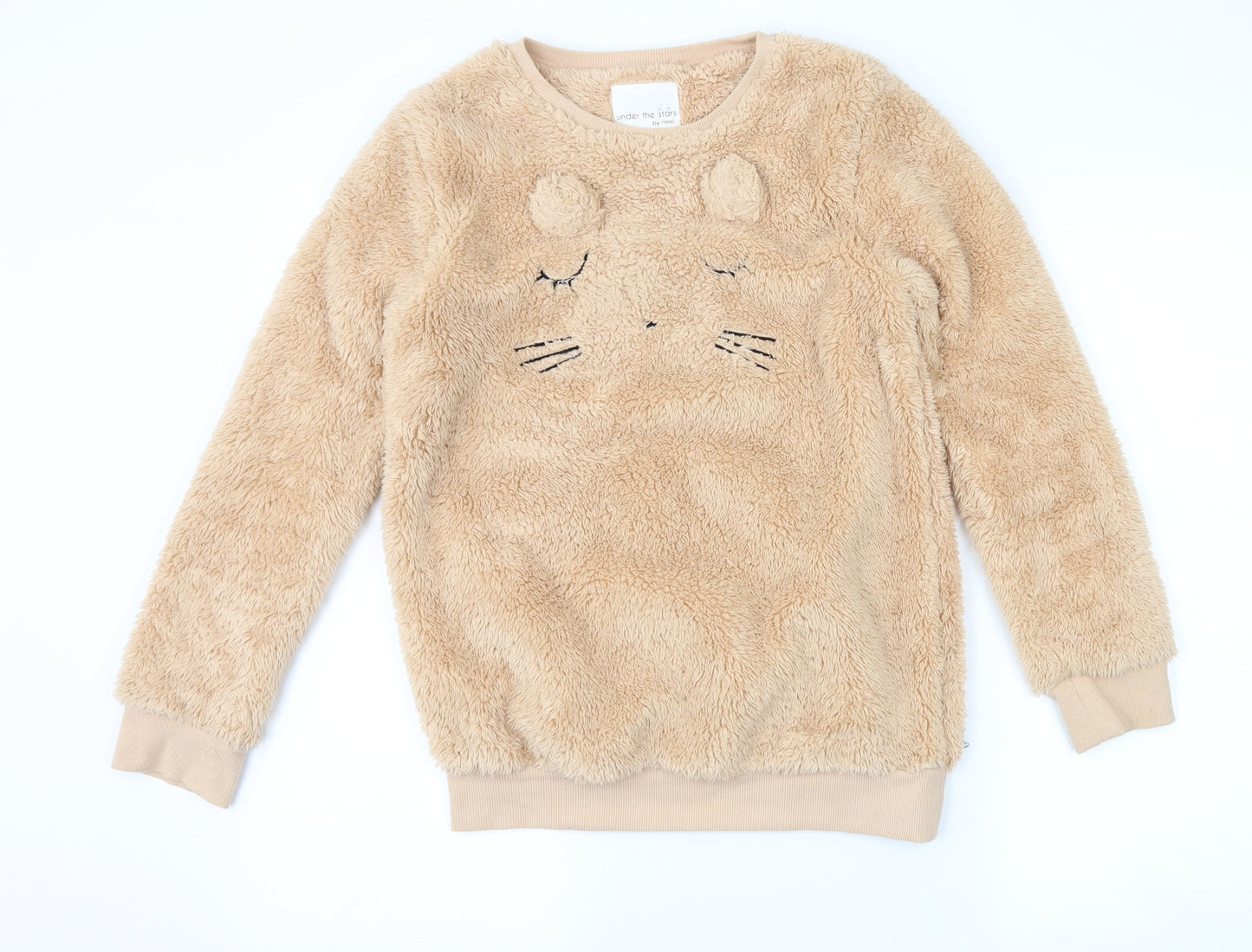 NEXT Girls Brown  Fleece Pullover Sweatshirt Size 12 Years  - Animal face