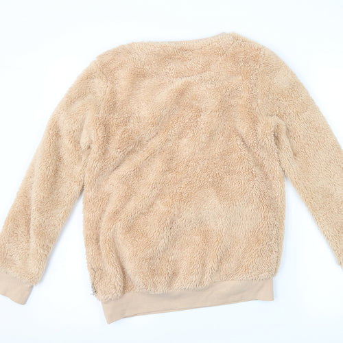 NEXT Girls Brown  Fleece Pullover Sweatshirt Size 12 Years  - Animal face