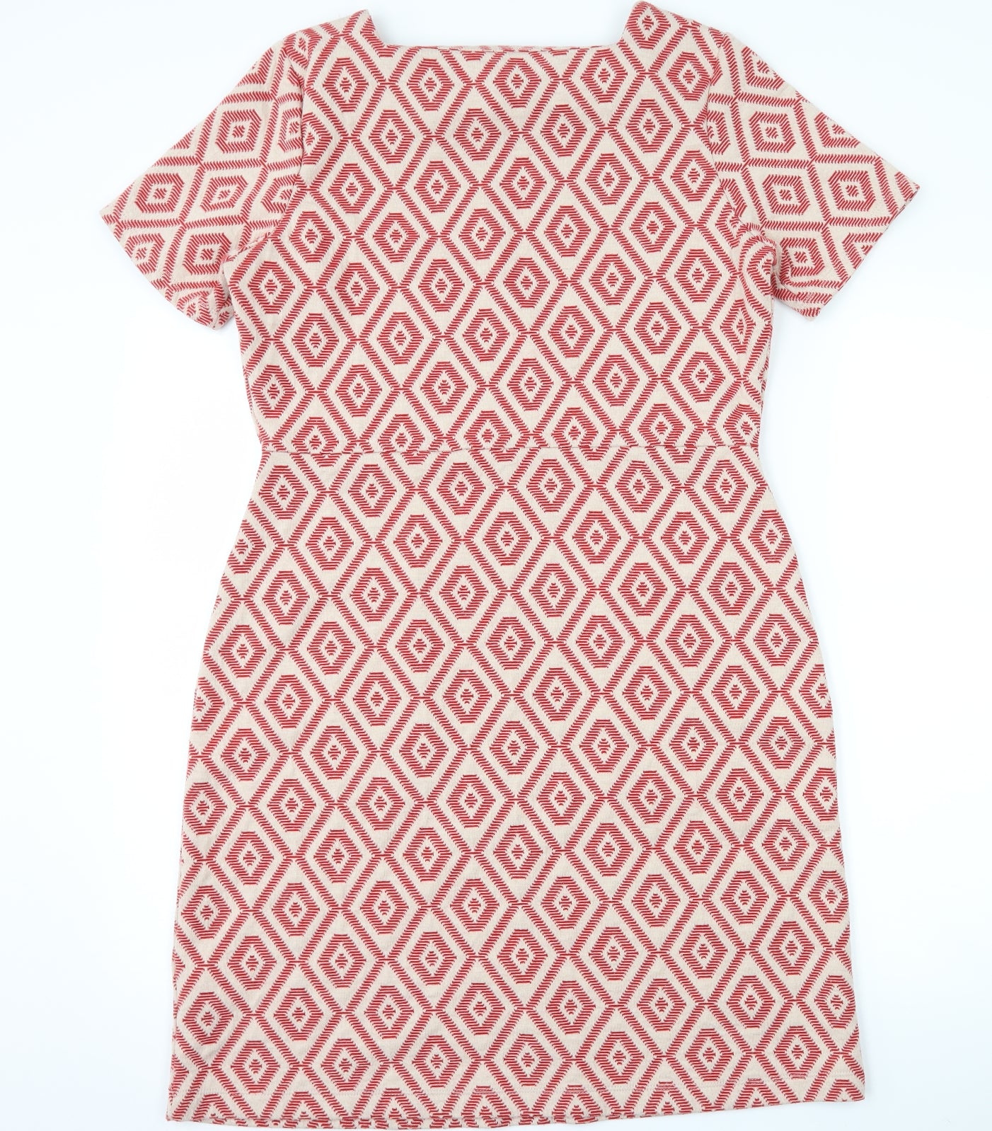 NEXT Womens Red Geometric  Pencil Dress  Size 14