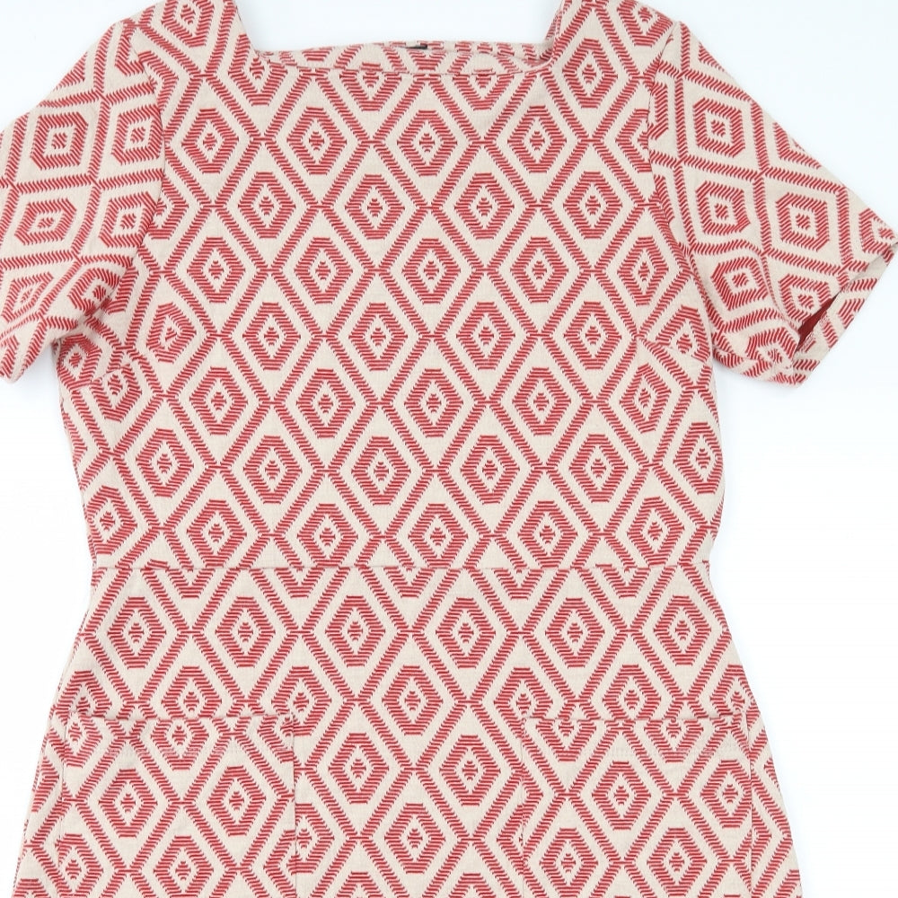 NEXT Womens Red Geometric  Pencil Dress  Size 14