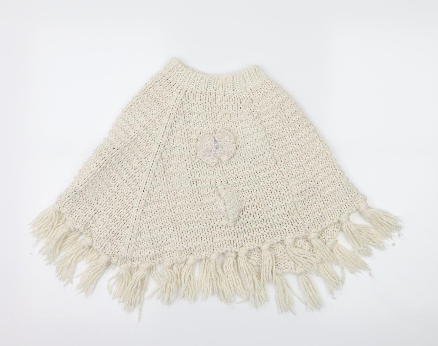 F&F Girls Ivory   Jacket Poncho Size 7-8 Years