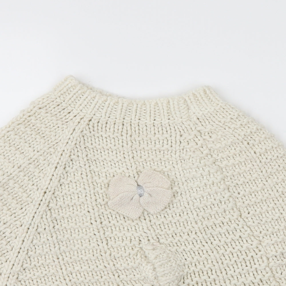 F&F Girls Ivory   Jacket Poncho Size 7-8 Years