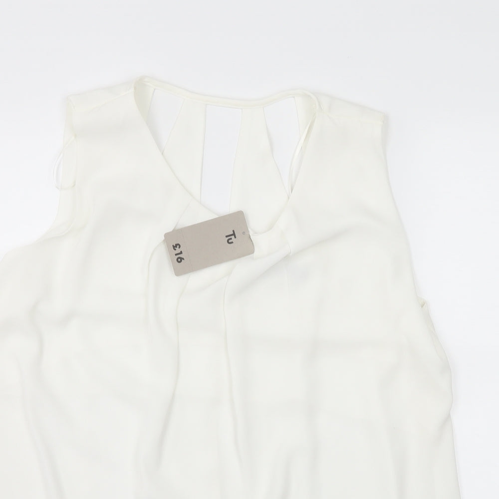 TU Womens White   Basic Tank Size 14