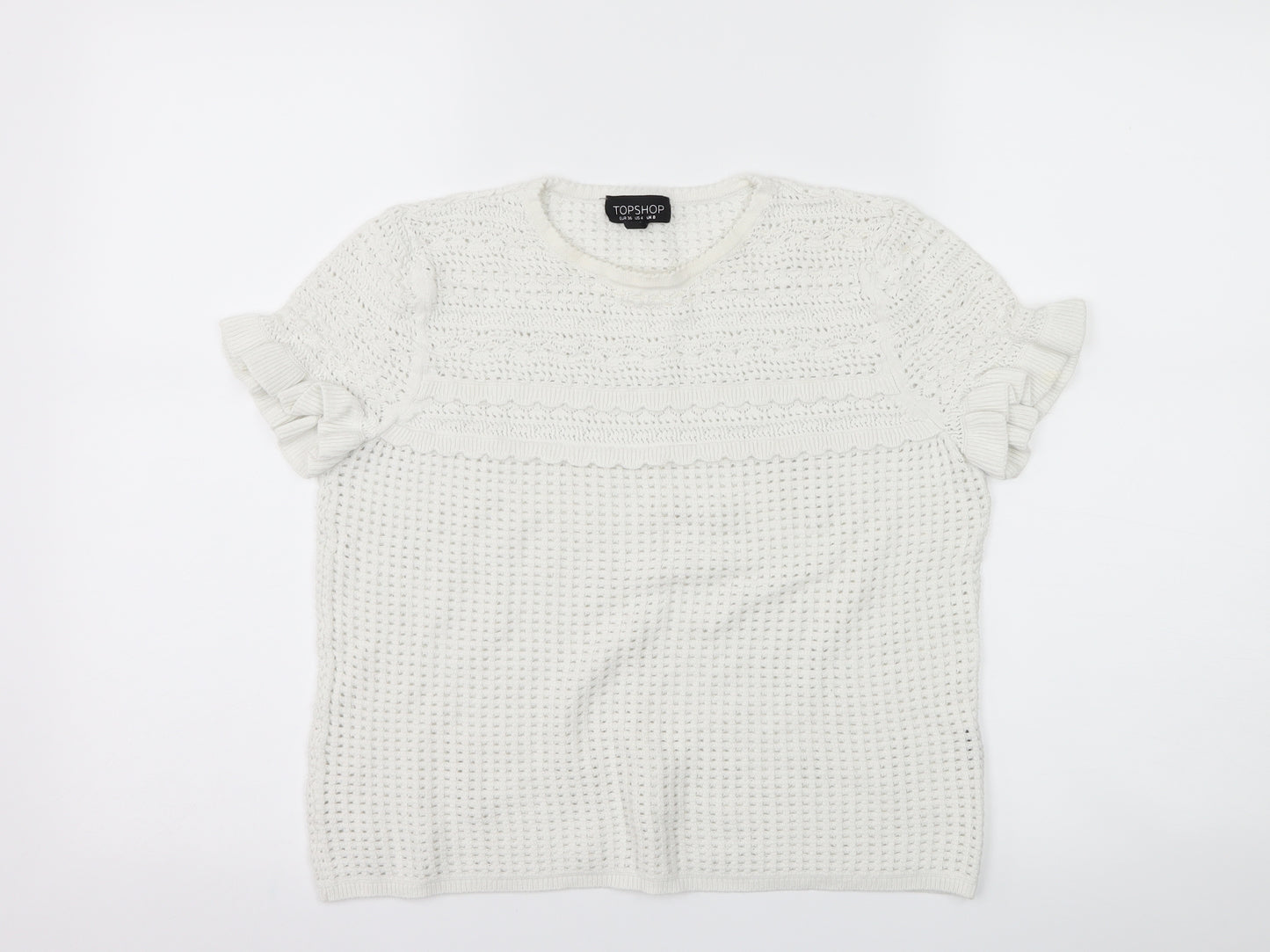 Topshop Womens White   Basic T-Shirt Size 8