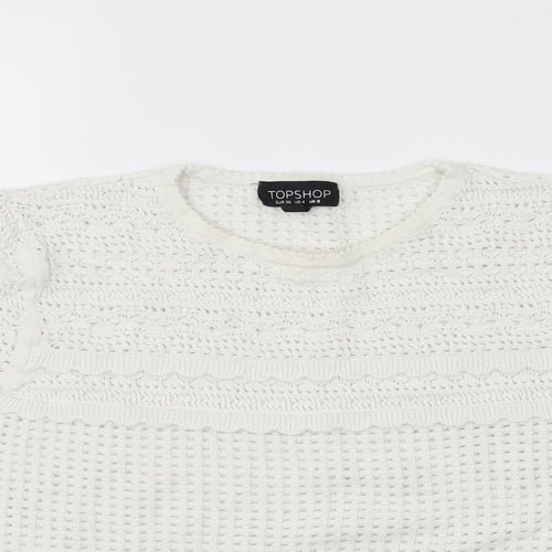 Topshop Womens White   Basic T-Shirt Size 8