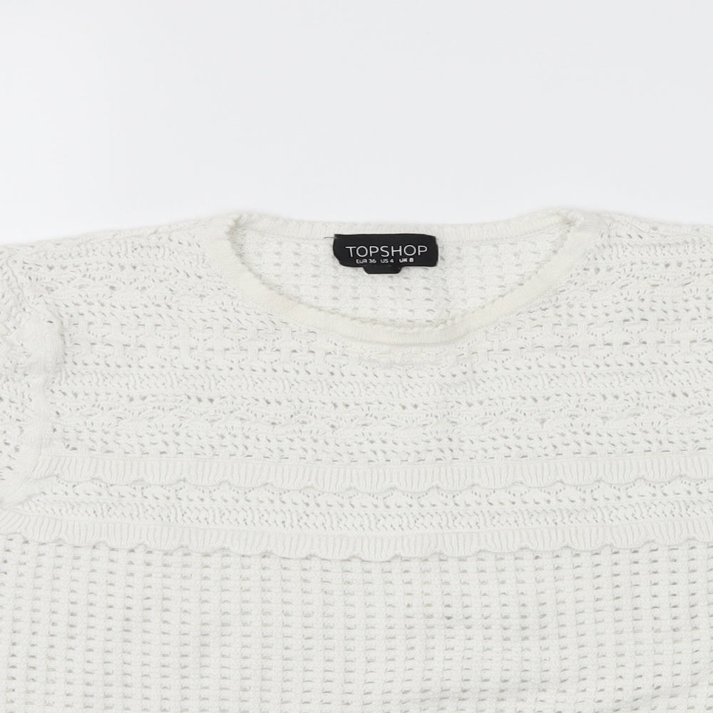 Topshop Womens White   Basic T-Shirt Size 8