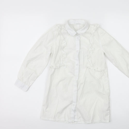 NEXT Girls White   Shirt Dress  Size 5 Years