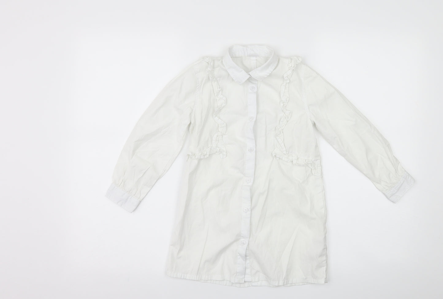 NEXT Girls White   Shirt Dress  Size 5 Years