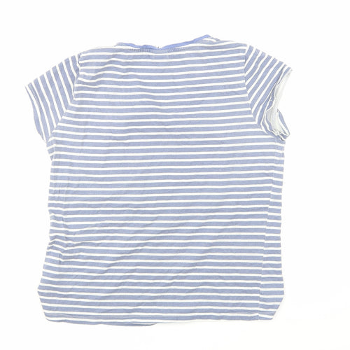 Disney Girls Blue Striped  Basic T-Shirt Size 13 Years