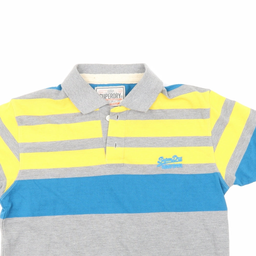 Superdry Mens Multicoloured Striped   Polo Size L