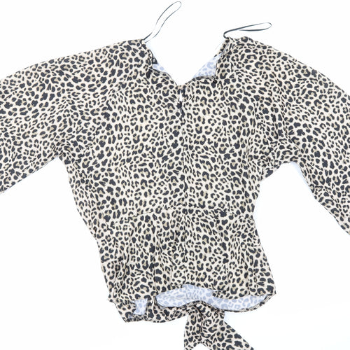 Select Womens Multicoloured Animal Print  Basic Blouse Size 8