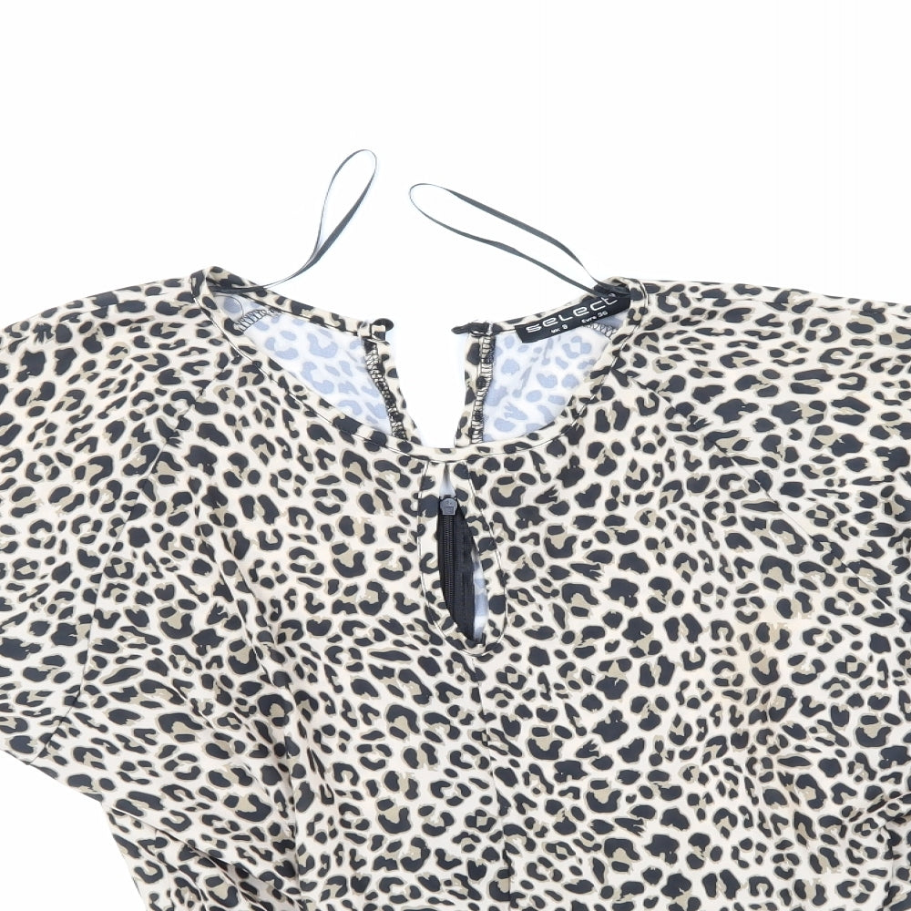Select Womens Multicoloured Animal Print  Basic Blouse Size 8