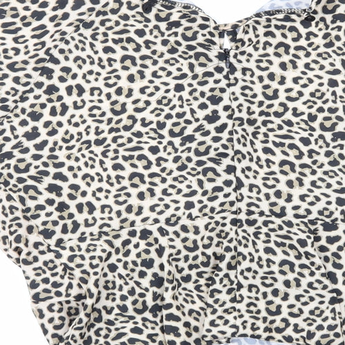Select Womens Multicoloured Animal Print  Basic Blouse Size 8