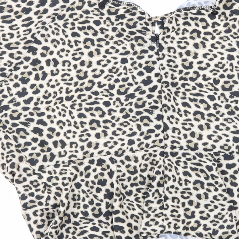 Select Womens Multicoloured Animal Print  Basic Blouse Size 8