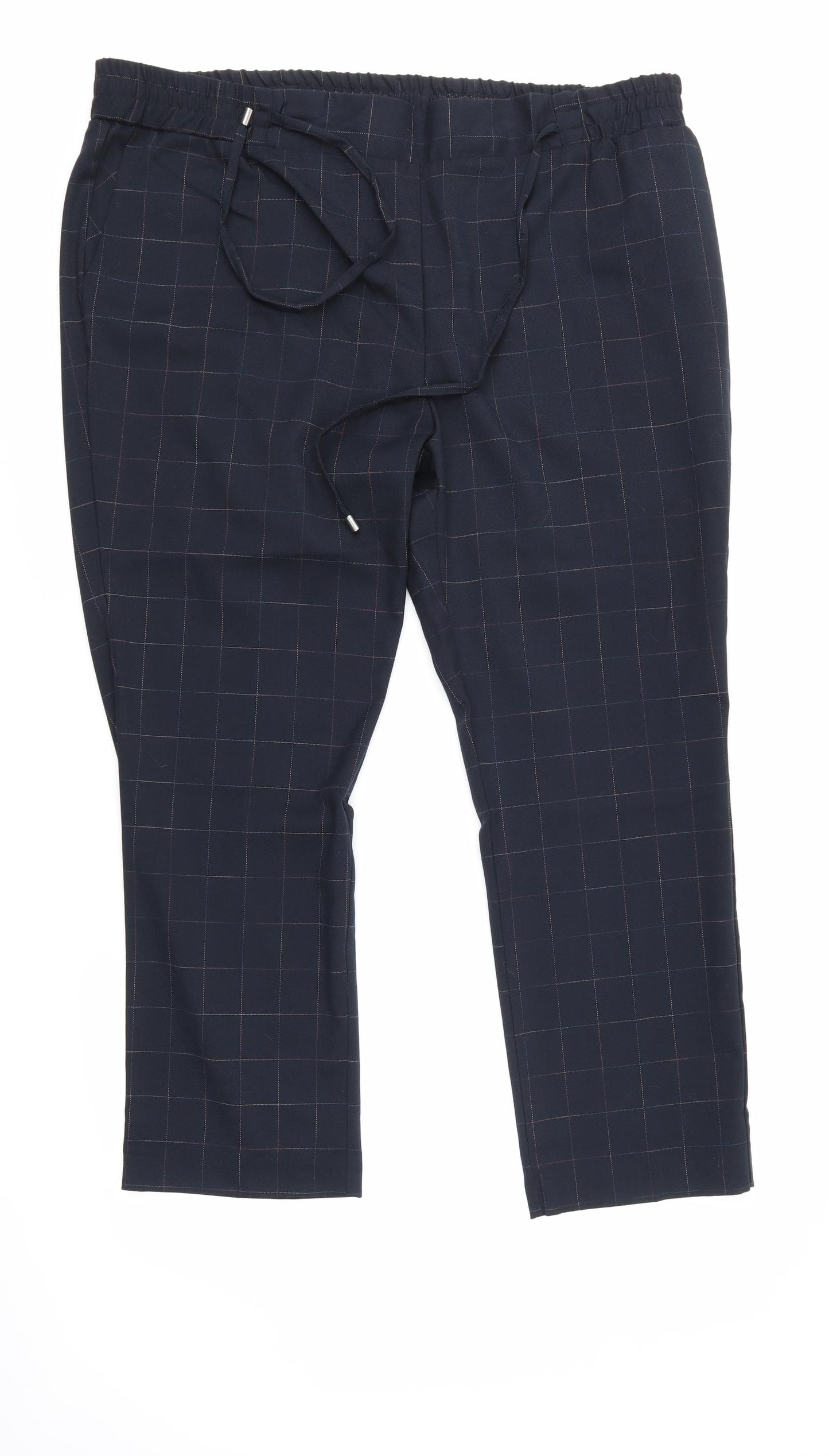 Anna Rose Womens Black Check  Trousers  Size 20 L27 in