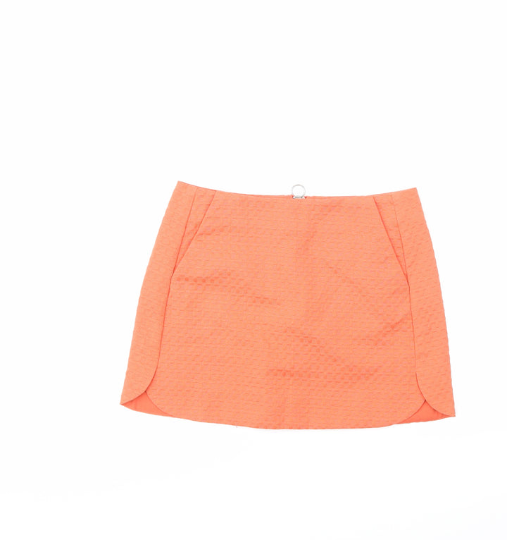 Topshop Womens Orange A-Line Skirt Size 10