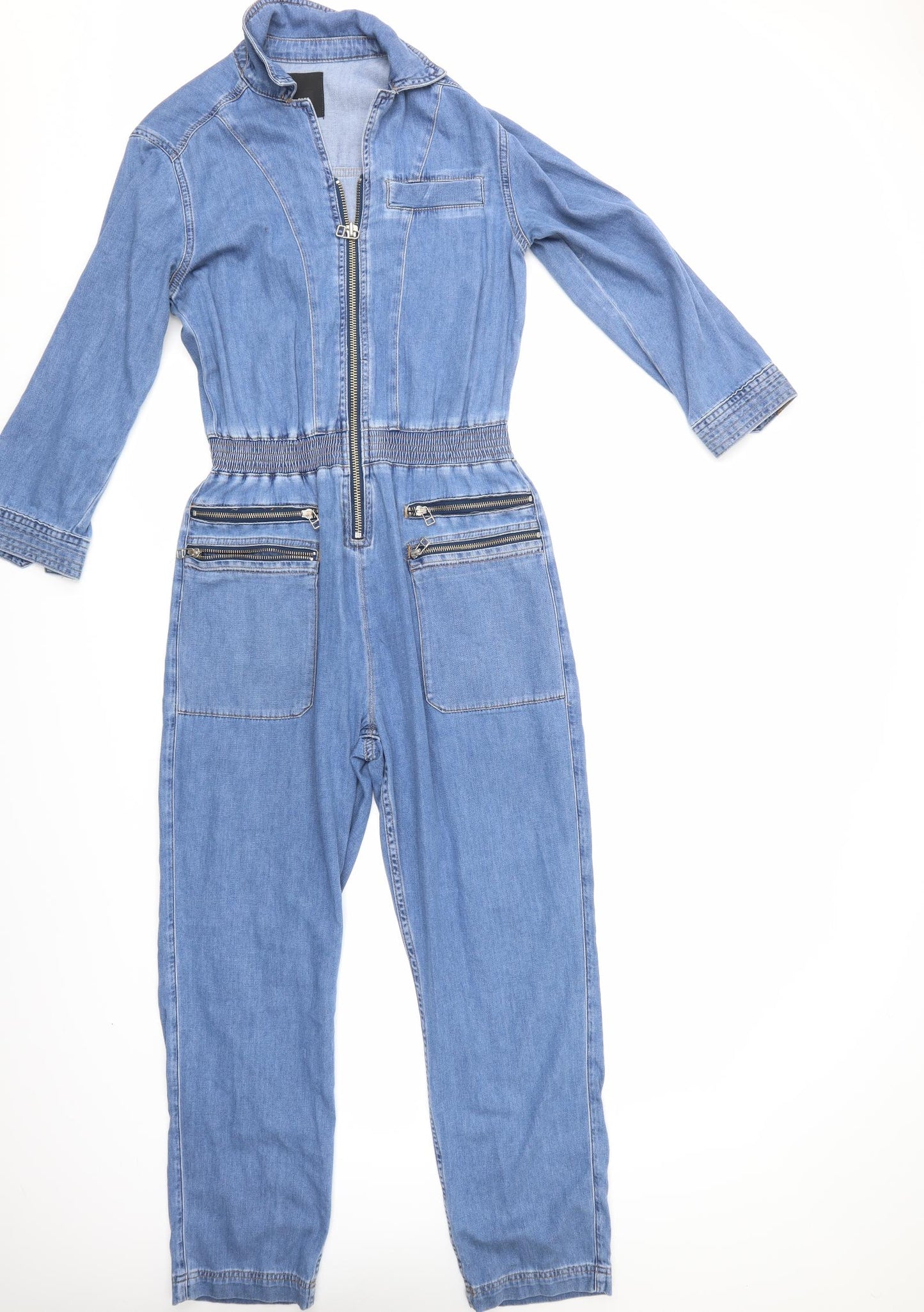 River Island Womens Blue  Denim Jumpsuit One-Piece Size 12 L28 in
