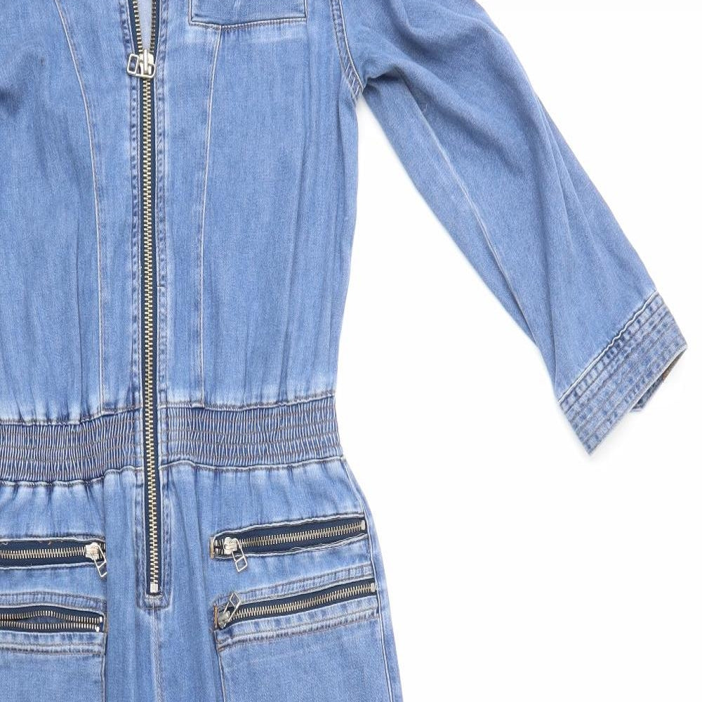 River Island Womens Blue  Denim Jumpsuit One-Piece Size 12 L28 in