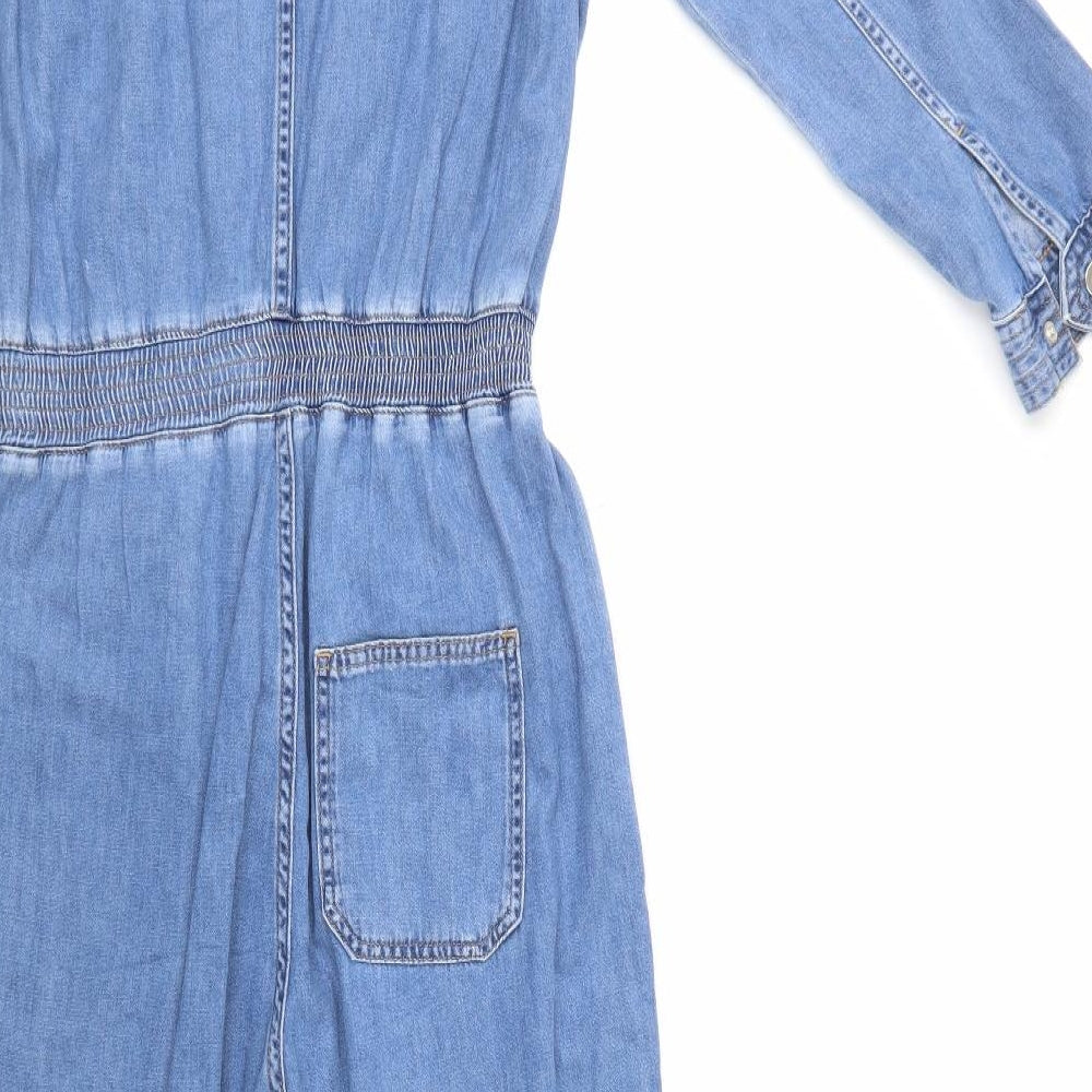 River Island Womens Blue  Denim Jumpsuit One-Piece Size 12 L28 in