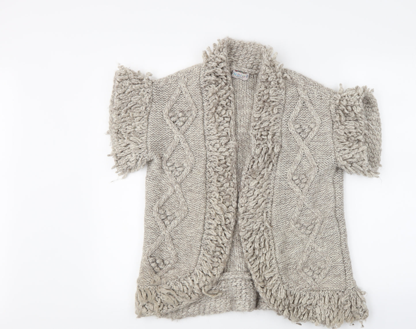 indego Womens Ivory Argyle/Diamond  Cardigan Jumper Size M