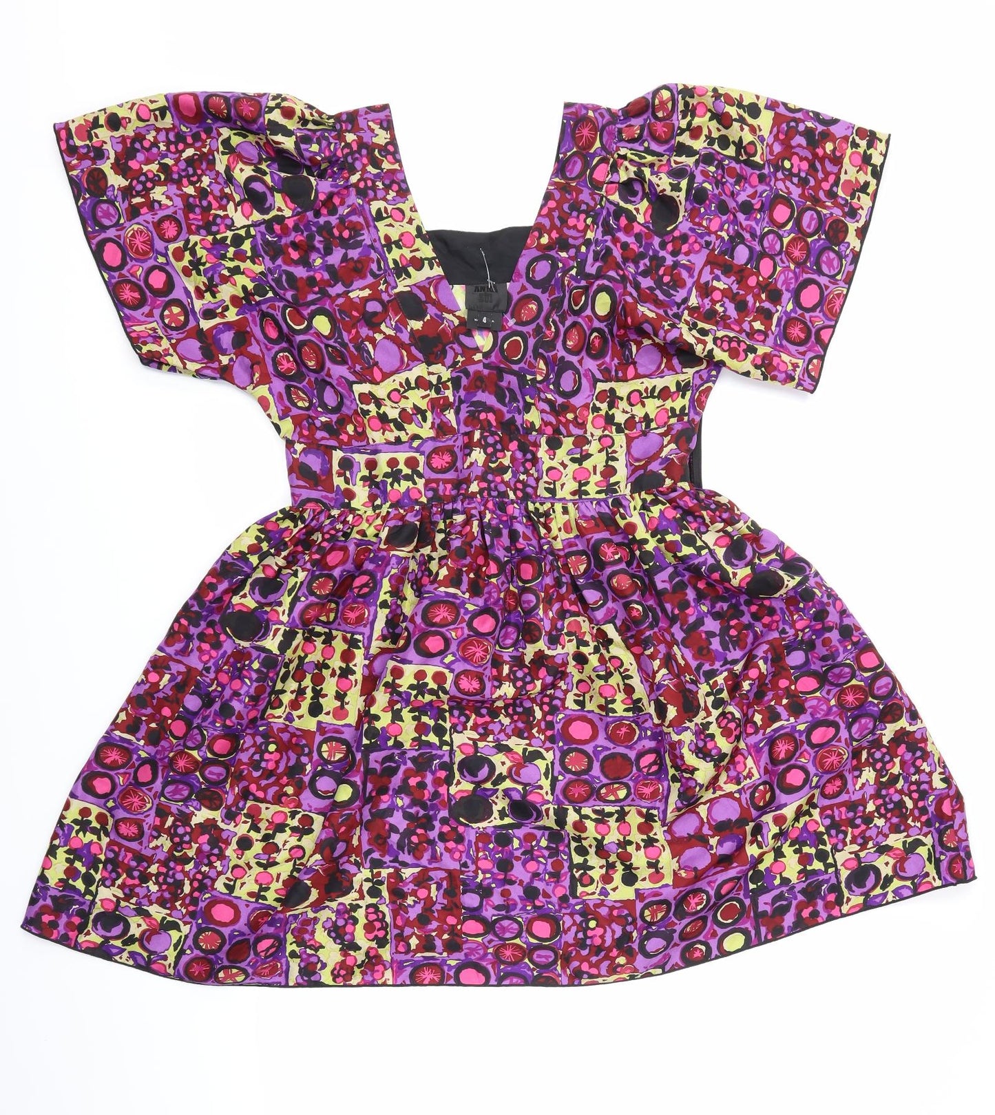 ANNA Womens Multicoloured Geometric  A-Line  Size 6