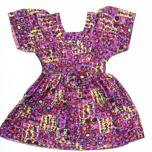 ANNA Womens Multicoloured Geometric  A-Line  Size 6
