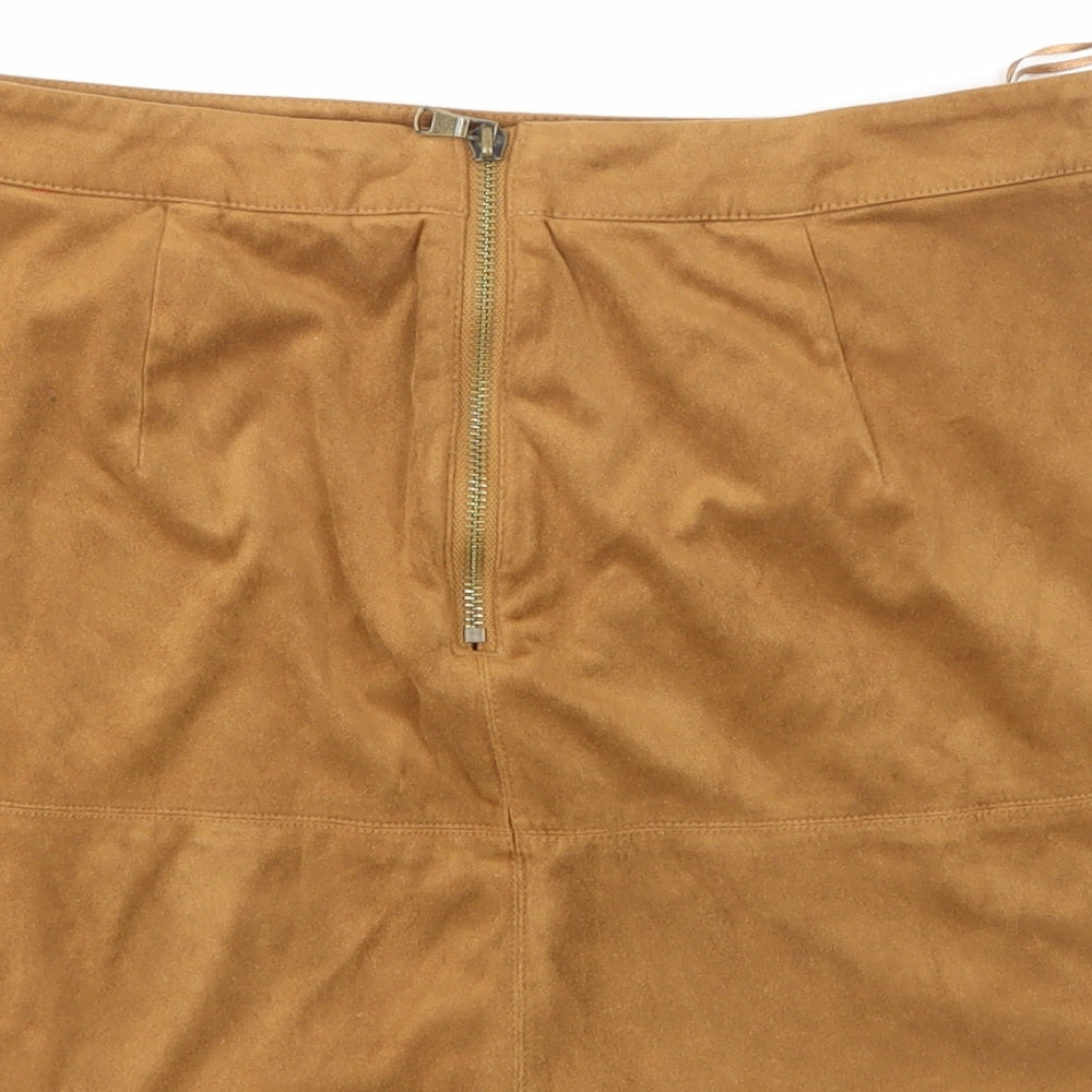 New Look Womens Brown   A-Line Skirt Size 10