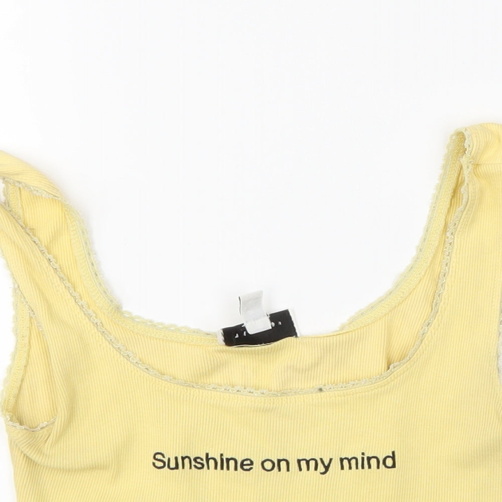Topshop Womens Yellow   Cropped Tank Size 8