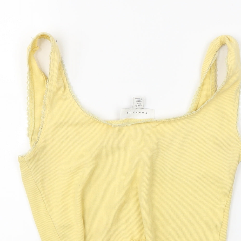 Topshop Womens Yellow   Cropped Tank Size 8