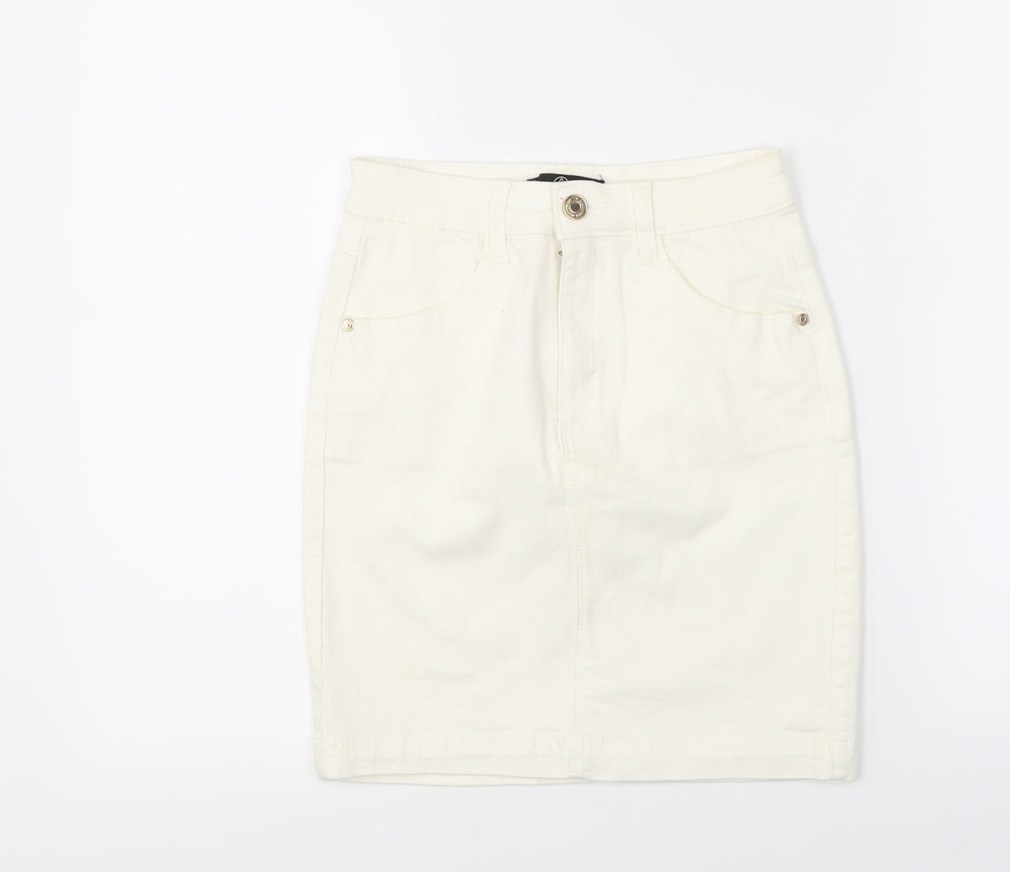 M Womens White  Denim A-Line Skirt Size 8