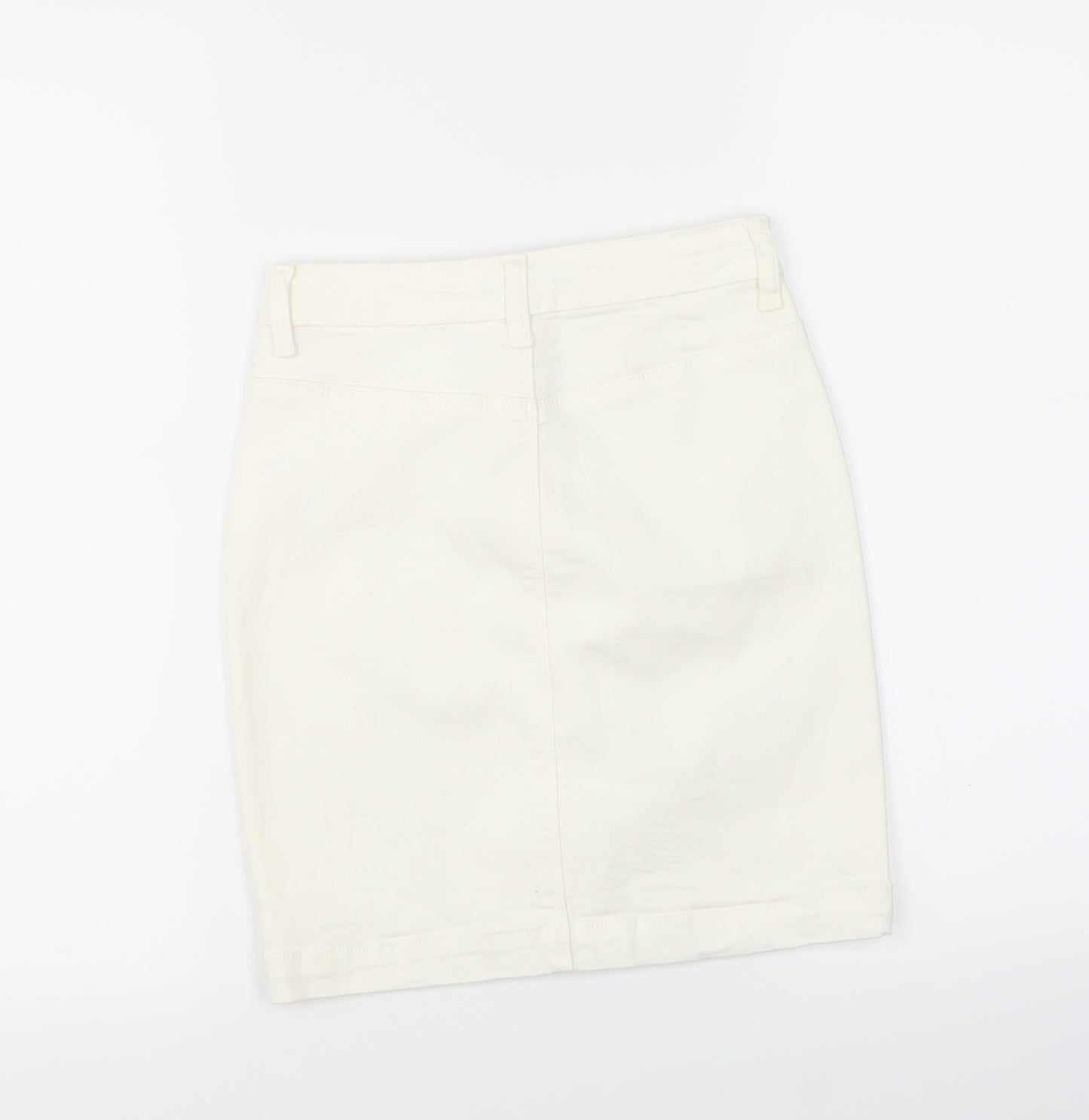 M Womens White  Denim A-Line Skirt Size 8