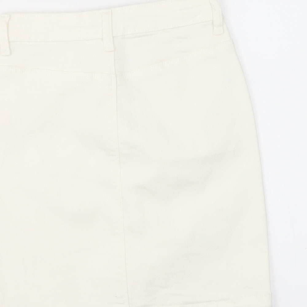 M Womens White  Denim A-Line Skirt Size 8
