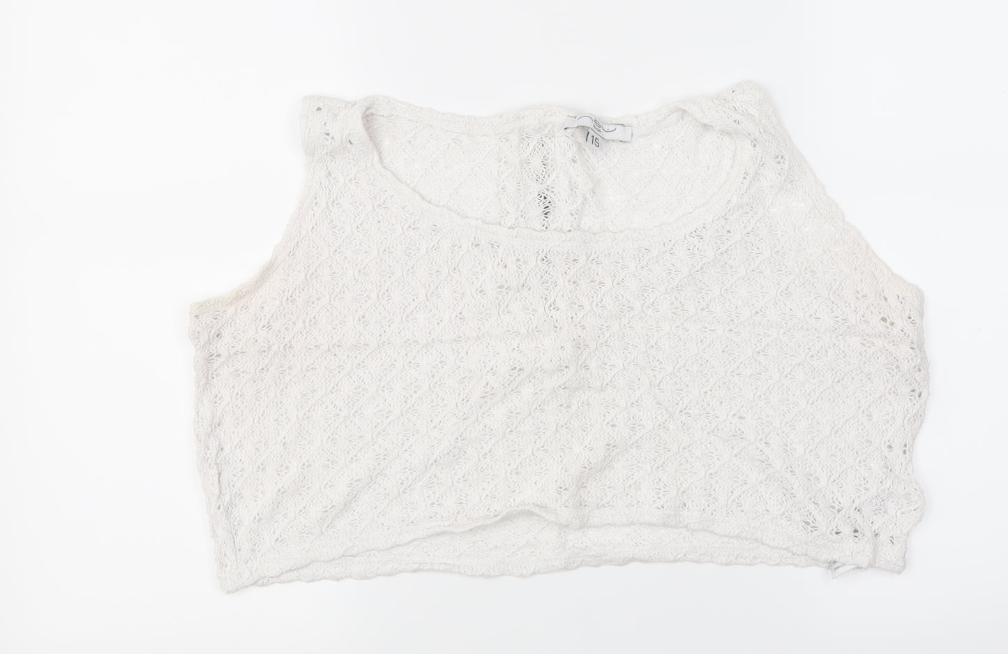 New Look Womens White   Cropped Tank Size 16