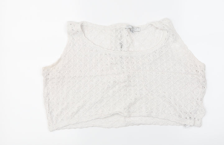 New Look Womens White   Cropped Tank Size 16