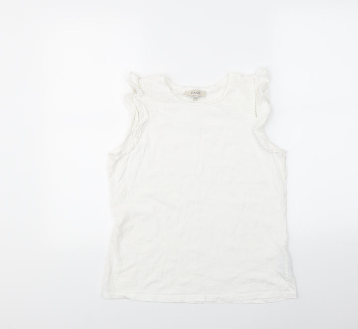 Oasis Womens White Basic Tank Size S
