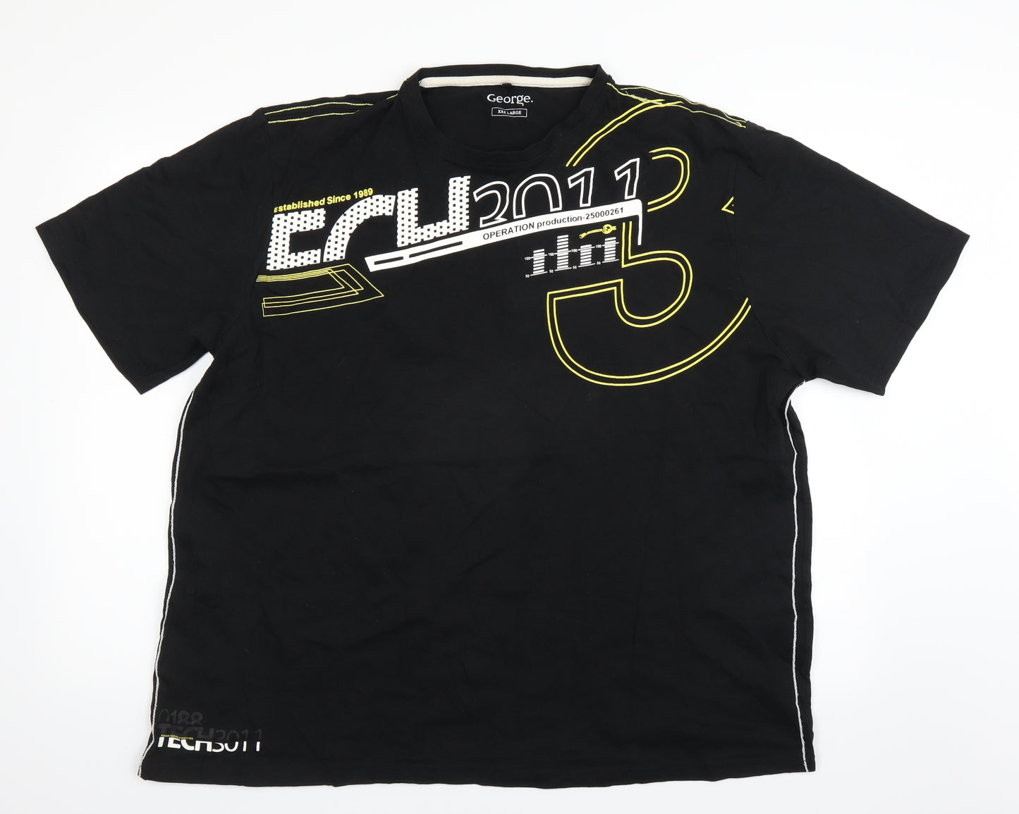 George Mens Black    T-Shirt Size 3XL