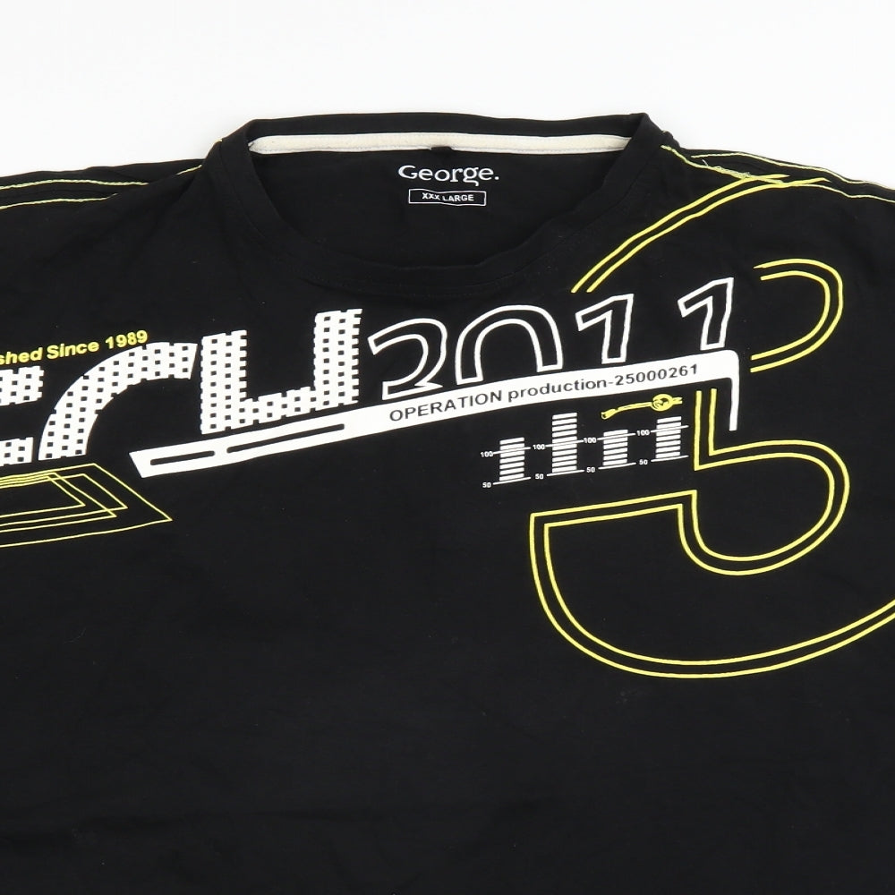 George Mens Black    T-Shirt Size 3XL