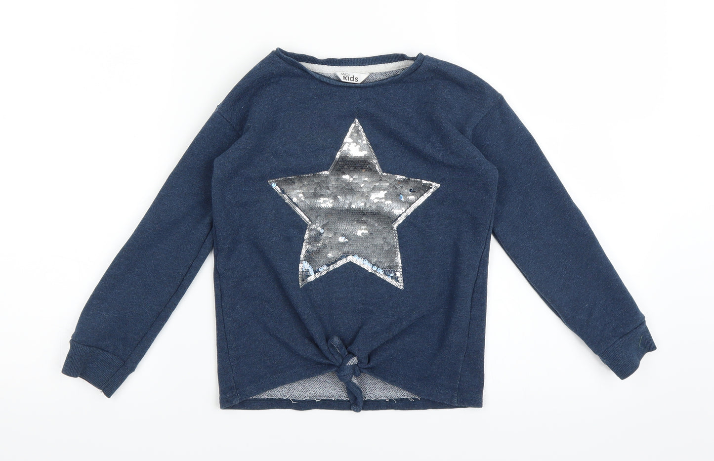 M&Co Girls Blue   Pullover Jumper Size 7-8 Years